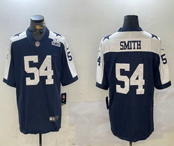 Nike Dallas Cowboys #54 Jaylon Smith Blue Thanksgiving EST patch Vapor Untouchable Authentic Stitched NFL Jersey