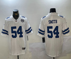 Nike Dallas Cowboys #54 Jaylon Smith White Team Patch Vapor Untouchable Authentic Stitched NFL Jersey