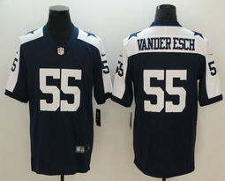 Nike Dallas Cowboys #55 Leighton Vander Esch Blue Thanksgiving Vapor Untouchable Limited Authentic Stitched NFL Jersey