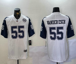 Nike Dallas Cowboys #55 Leighton Vander White Blue New Team Patch F.U.S.E. Authentic Stitched NFL Jerseys