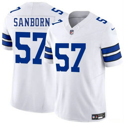 Nike Dallas Cowboys #57 Jack Sanborn White Vapor Untouchable Authentic Stitched NFL Jersey