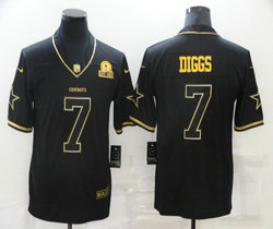 Nike Dallas Cowboys #7 Trevon Diggs Black Gold Throwback Authentic Stitched NFL Jersey