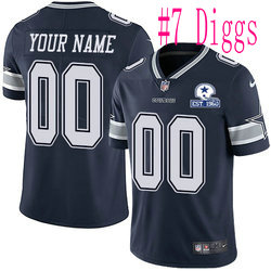 Nike Dallas Cowboys #7 Trevon Diggs Blue Established In 1960 Patch Authentic Stitched NFL Jersey