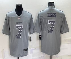 Nike Dallas Cowboys #7 Trevon Diggs Grey Atmosphere Fashion Authentic Stitched NFL Jersey