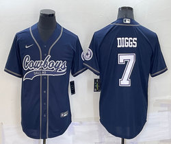Nike Dallas Cowboys #7 Trevon Diggs Navy Blue Joint adults Authentic Stitched baseball jersey