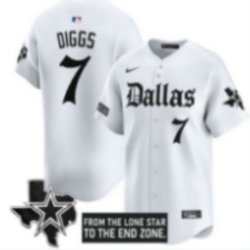 Nike Dallas Cowboys #7 Trevon Diggs White 5(V) Joint baseball jersey