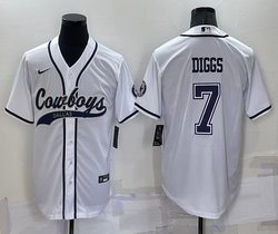 Nike Dallas Cowboys #7 Trevon Diggs White Joint adults Authentic Stitched baseball jersey