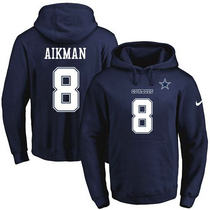 Nike Dallas Cowboys #8 Troy Aikman Navy Blue Stitched NFL Hooded
