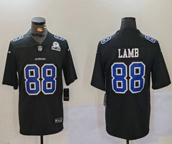 Nike Dallas Cowboys #88 CeeDee Lamb Black 2024 Throwback with Established patch NFL Jersey