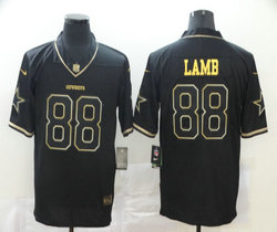 Nike Dallas Cowboys #88 CeeDee Lamb Black Gold Authentic Stitched NFL jersey