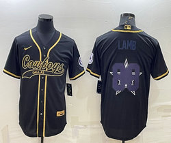 Nike Dallas Cowboys #88 CeeDee Lamb Black Joint Team Logo Authentic Stitched baseball jersey