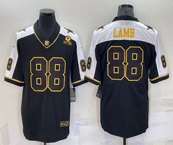 Nike Dallas Cowboys #88 CeeDee Lamb Black Thanksgiving Gold Number Authentic Stitched NFL Jersey