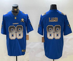 Nike Dallas Cowboys #88 CeeDee Lamb Blue Fashion F.U.S.E Established patch jersey