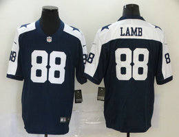 Nike Dallas Cowboys #88 CeeDee Lamb Blue Thanksgiving Vapor Untouchable Authentic Stitched NFL Jersey