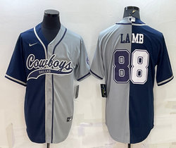 Nike Dallas Cowboys #88 CeeDee Lamb Navy Blue and Gray Joint adults Authentic Stitched baseball jersey