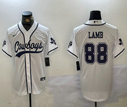 Nike Dallas Cowboys #88 CeeDee Lamb White 2(II) Joint Authentic Stitched baseball jersey