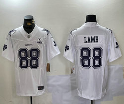 Nike Dallas Cowboys #88 CeeDee Lamb White Fashion 5(V) Est patch Authentic Stitched NFL Jersey