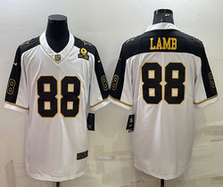Nike Dallas Cowboys #88 CeeDee Lamb White Thanksgiving Gold Number Authentic Stitched NFL Jersey