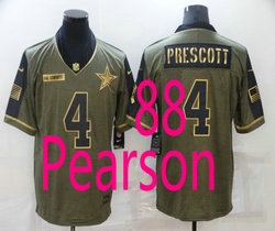 Nike Dallas Cowboys #88 Pearson Gold Number 2021 salute to service Authentic Stitched NFL Jersey
