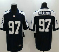 Nike Dallas Cowboys #97 Taco Charlton Blue Thanksgiving Vapor Untouchable Limited Authentic Stitched NFL Jersey