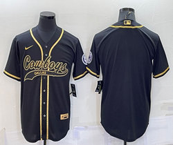 Nike Dallas Cowboys Black Gold Joint adults Authentic Stitched baseball jersey