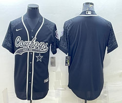 Nike Dallas Cowboys Blank Black Reflective Authentic Stitched baseball jersey