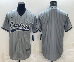 Nike Dallas Cowboys Blank grey stripe Joint Authentic Stitched baseball jersey