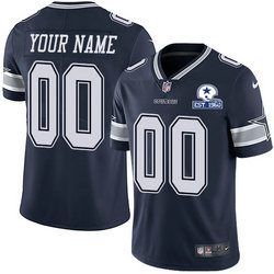 Nike Dallas Cowboys Custom Blue Established In 1960 Patch Authentic Stitched NFL Jersey