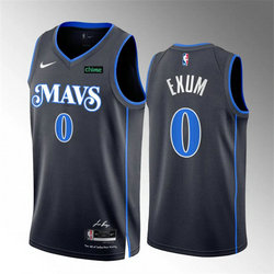 Nike Dallas Mavericks #0 Dante Exum Black 2024 City With Advertising Stitched NBA Jersey