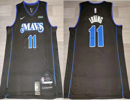 Nike Dallas Mavericks #11 Kyrie Irving Black 2024 City With Advertising Stitched NBA Jersey