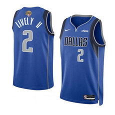 Nike Dallas Mavericks #2 Dereck Lively II Blue 2024 Finals Stitched Basketball Jersey