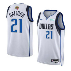 Nike Dallas Mavericks #21 Daniel Gafford White 2024 Finals Stitched Basketball Jersey