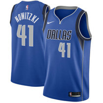 Nike Dallas Mavericks #41 Dirk Nowitzki Royal Blue Game Authentic Stitched NBA Jersey