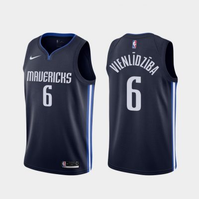 Nike Dallas Mavericks #6 Kristaps Porzingis Navy Blue Game Authentic Stitched NBA Jersey