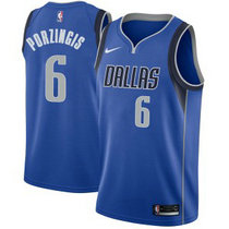 Nike Dallas Mavericks #6 Kristaps Porzingis Royal Blue Game Authentic Stitched NBA Jersey