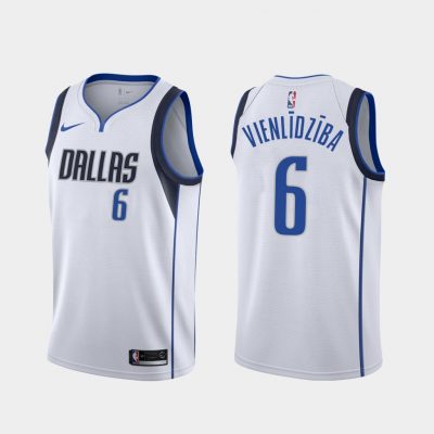 Nike Dallas Mavericks #6 Kristaps Porzingis White Game Authentic Stitched NBA Jersey