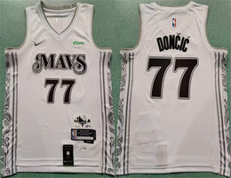 Nike Dallas Mavericks #77 Luka Don?i? White 2024 City With Advertising Stitched Basketball Jersey