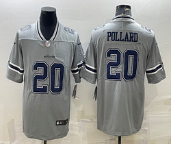 Nike Dallas cowboys #20 Tony Pollard Grey Inverted Legend Vapor Untouchable Authentic Stitched NFL jersey