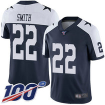 Nike Dallas cowboys #22 Emmitt Smith 100th Season Blue Thanksgiving Vapor Untouchable Authentic Stitched NFL jersey