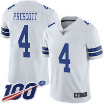 Nike Dallas cowboys #4 Dak Prescott 100th Season White Vapor Untouchable Authentic Stitched NFL jersey
