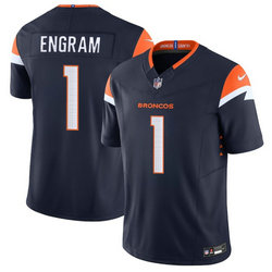 Nike Denver Broncos #1 Evan Engram Navy Vapor Untouchable Authentic Stitched NFL Jersey