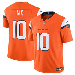 Nike Denver Broncos #10 Bo Nix Orange 2024 F.U.S.E Authentic Stitched NFL Jersey