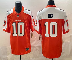 Nike Denver Broncos #10 Bo Nix Orange White Thanksgiving F.U.S.E. NFL Jersey