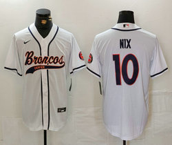 Nike Denver Broncos #10 Bo Nix White Joint adults Authentic Stitched baseball jersey