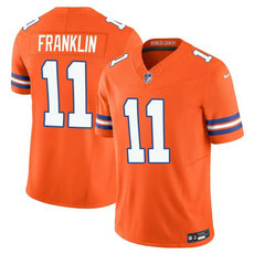 Nike Denver Broncos #11 Troy Franklin Orange Throwback Authentic Stitched NFL Jersey