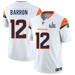Nike Denver Broncos #12 Jahdae Barron White Super Bowl LX 60 Patch Jersey