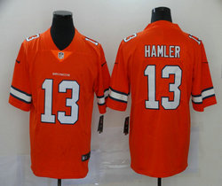 Nike Denver Broncos #13 KJ Hamler Orange Rush Authentic stitched NFL jersey