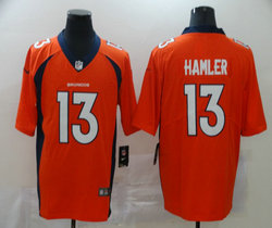 Nike Denver Broncos #13 KJ Hamler Orange Vapor Untouchable Authentic stitched NFL jersey