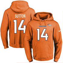 Nike Denver Broncos #14 Courtland Sutton Orange Name & Number Pullover Hoodie