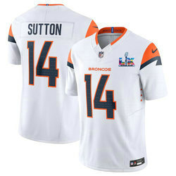 Nike Denver Broncos #14 Courtland Sutton White Super Bowl LX 60 Patch Jersey